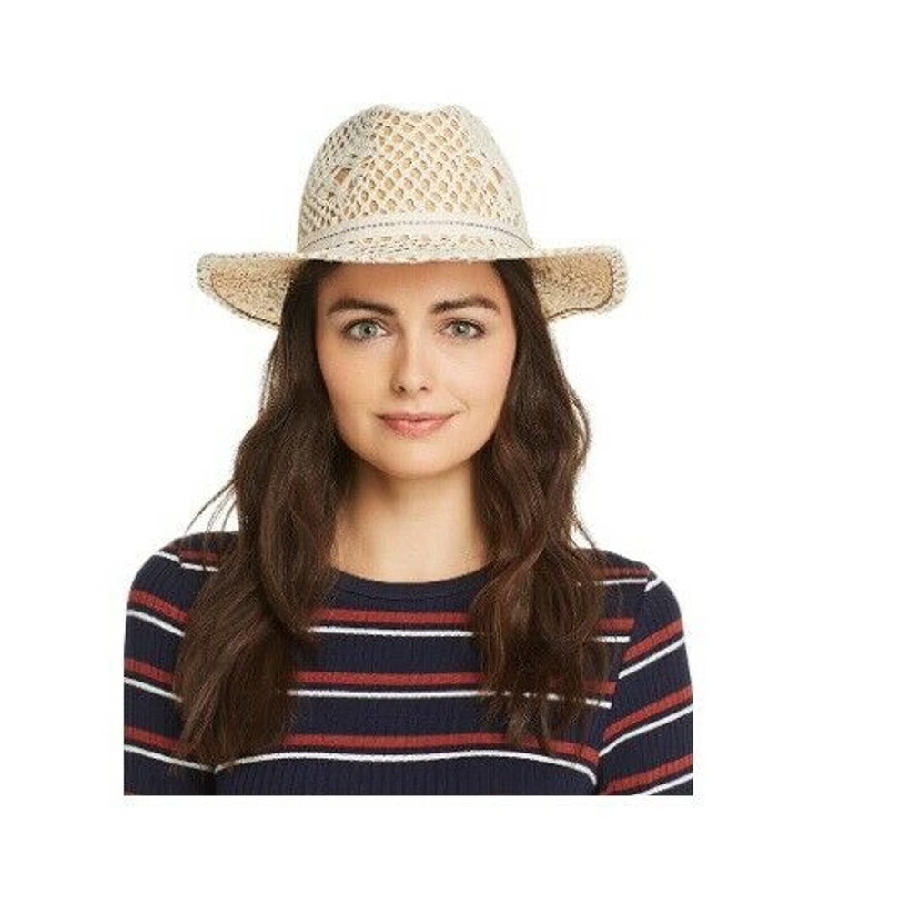 Raffaello Bettini Overlay Fedora Hats Natural 57